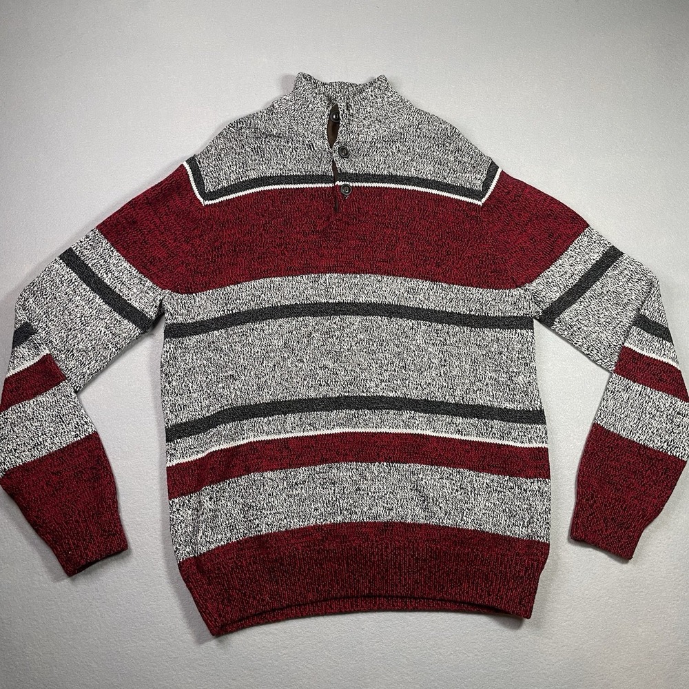 CHAPS Turtleneck Button Sweater Pullover Grey,Red,Black Mens M